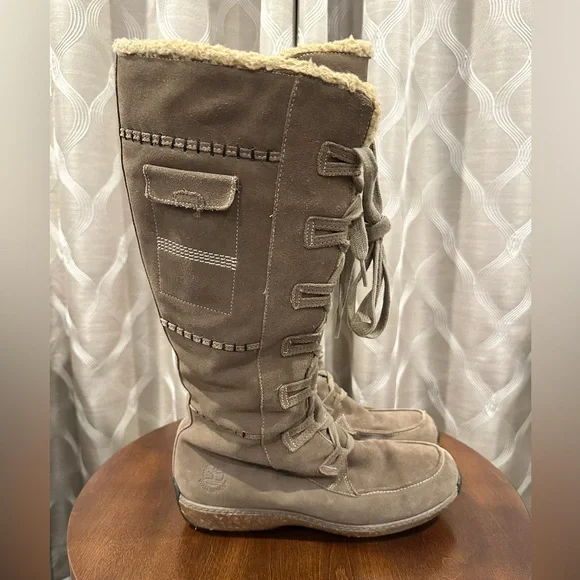 Timberland Women’s Tall Boot Granby Leather Sherpa Waterproof Boots, Size 10 - Picture 2 of 12